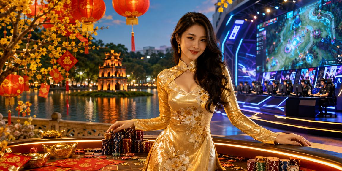 Không gian casino trực tuyến Việt Nam với giao diện cược hiện đại trên màn hình